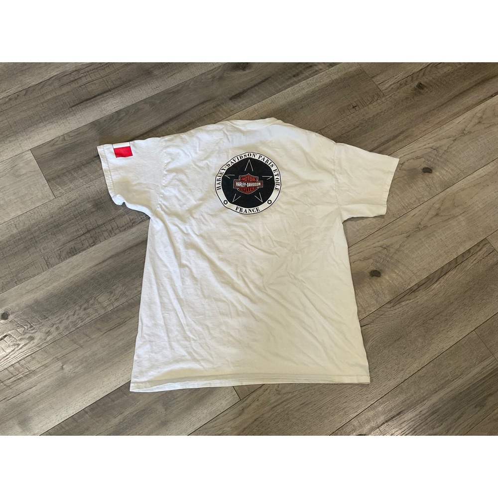 Harley Davidson Paris Etoile France Eiffel Tower Graphic T-Shirt White Mens L - Picture 8 of 8